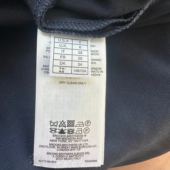 Brooks Brothers Womens Navy Blue Short Sleeve V-Neck Midi Dress Size 2 - Picture 9 of 12